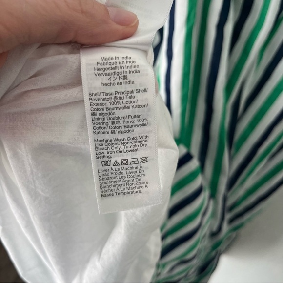 J. Crew Dress Women's XL Factory Striped Ruffle Tiered Midi Beachy AY343 - Picture 7 of 9